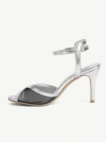 CUCCOO CHICEST Women's Pointed Toe Buckle Design Fashion Daily Wear High Heel Sandals - Silver - View 5