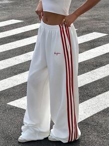 Muchica Women's Summer New White Textured Patchwork Loose Wide-Leg Pants - White - View 3