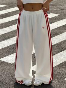 Muchica Women's Summer New White Textured Patchwork Loose Wide-Leg Pants - White - View 1