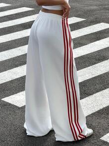 Muchica Women's Summer New White Textured Patchwork Loose Wide-Leg Pants - White - View 2