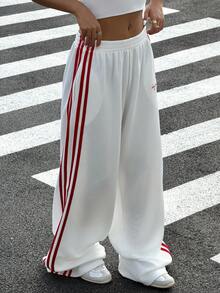 Muchica Women's Summer New White Textured Patchwork Loose Wide-Leg Pants - White - View 5