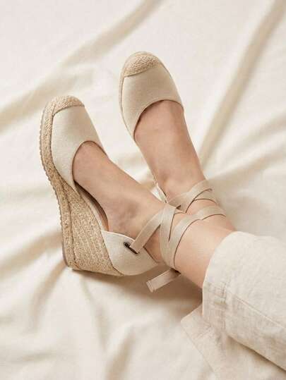 Alpargatas mujer cuña esparto plataforma yute animal print cómodas elegantes verano sandalias atadas casual vestir moda