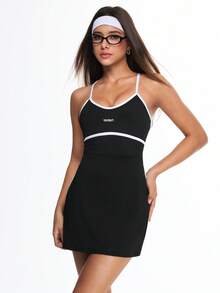 Eassivo Eassivo 女士运动连衣裙 - 黑與白 - 查看 1