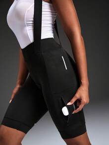 Powerista Women's Solid Color Criss-Cross Back Cycling Romper Compression Bodysuit Women Athletic Jumpsuit Jumpsuits For Woman Workout Cycling Clothes Women - Black - View 7