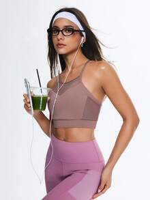 Eassivo Eassivo Women's Sports Bra & Yoga Wear - Coffee Brown - View 7