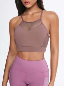 Eassivo Eassivo Women's Sports Bra & Yoga Wear - Coffee Brown - View 1