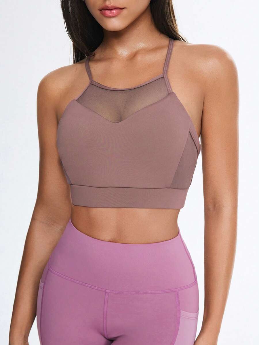 Eassivo Eassivo Women's Sports Bra & Yoga Wear - Coffee Brown - View 1