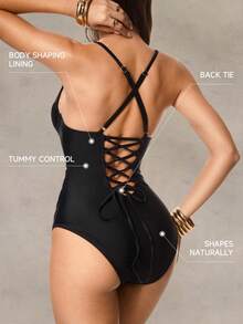 Shapewave 2026春夏新款女士泳装上市，适合度假、约会、西部风情、邮轮、海滩、海岛、公路旅行、四季皆宜、音乐节、波西米亚风度假、秋日休闲波西米亚风Y2K褶皱短裤、优雅复古休闲黑色金属点缀连体泳衣、休闲海滩度假黑色连体泳衣、钢圈连体泳衣、收腹连体泳衣、系带露背泳衣、性感连体泳衣、女士连体泳衣、性感连体泳衣、女士连体比基尼、女士连体衣、拉链泳衣、瑜伽连体裤、春夏精选Ysk服装Z65c7代码女士服装折扣女士泳衣、收腹女士连体泳衣、黑色泳衣、系带泳衣、聚拢泳衣、女士连体泳衣、聚拢女士泳衣、全包臀泳衣 - 彩色 - 查看 2