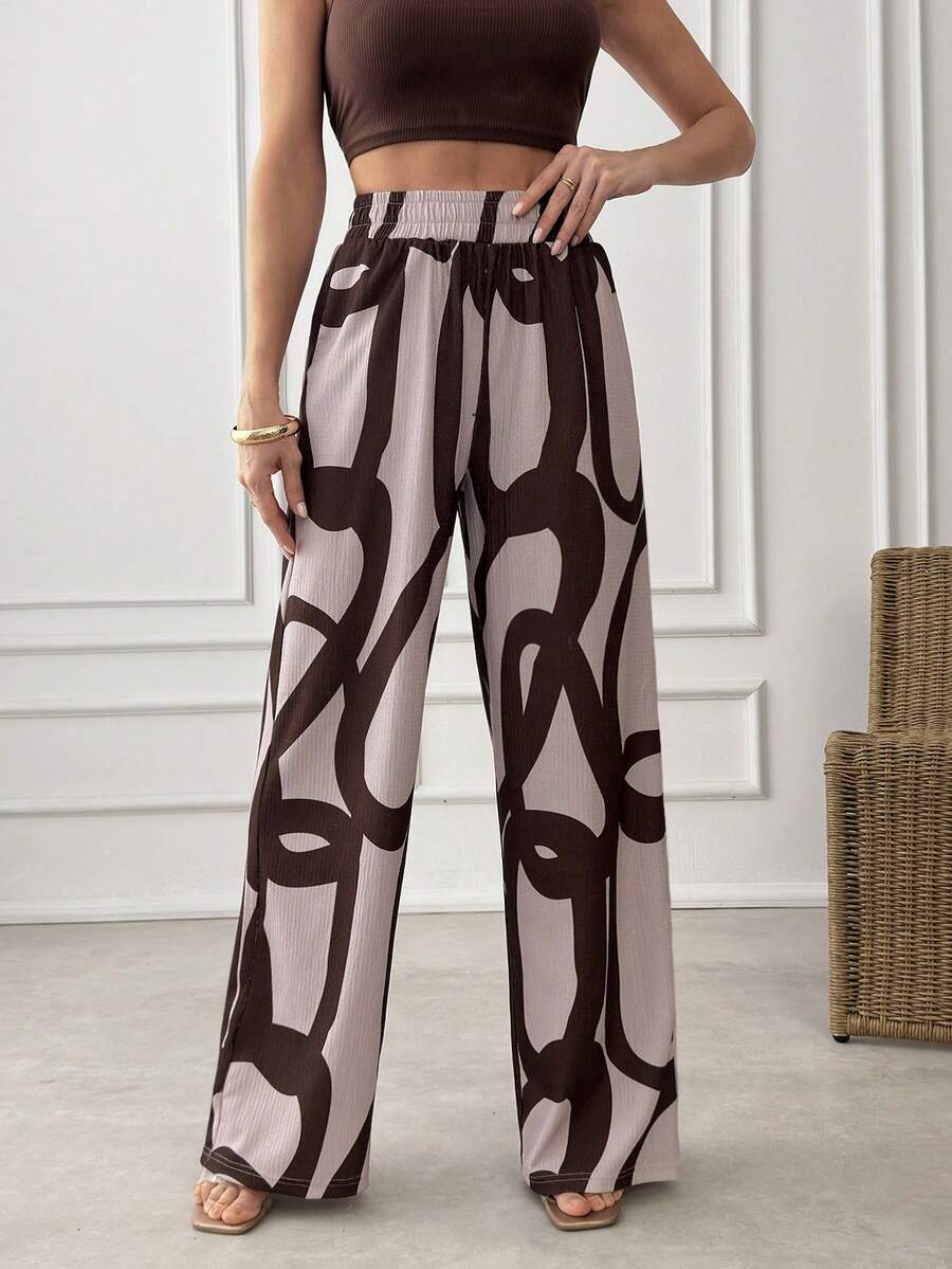 SHEIN Women Regular Fit Drawstring Detailed Pants - Multicolor - View 1