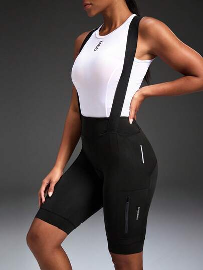 Powerista Women's Solid Color Criss-Cross Back Cycling Romper Compression Bodysuit Women Athletic Jumpsuit Jumpsuits For Woman Workout Cycling Clothes Women