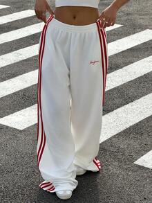 Muchica Women's Summer New White Textured Patchwork Loose Wide-Leg Pants - White - View 4