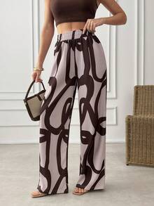 SHEIN Women Regular Fit Drawstring Detailed Pants - Multicolor - View 5