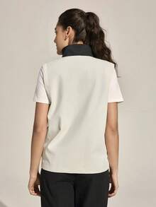 Exploreva Exploreva 女士休闲日常撞色拉链立领户外背心外套 - 白色 - 查看 3