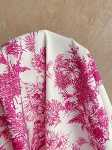 Soleia Women's Romantic Floral Print Puff Sleeve Draped Neck Backless Tie Waist A-Line Mini Princess Dress For Vacation Floral Dress Flower Dress Pink Floral Dress Cottagecore Dress Kawaii Dress Orchid Dress Vintage Clothes - Multicolor - View 5