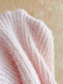 Soleia 两件套女士高领纯色毛衣背心套装 - 粉色 - 查看 7