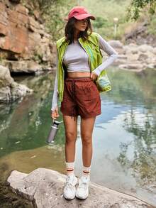 WanderVale 锈红色抽绳松紧腰女士户外短裤 - 彩色 - 查看 5