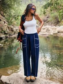 Medorelle Women's Ribbed Casual Versatile Tank Top - Beige - View 3