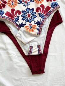 Soleia Women's Vacation Sleeveless Tie-Front Bodysuit - Multicolor - View 4