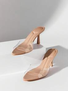 SHUZIA Women Minimalist Sexy Pointy Toe Stiletto Heel Sandals - Clear - View 6
