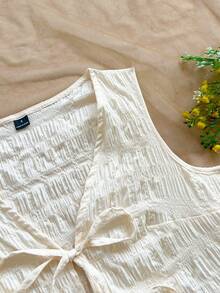 Soleia Áo tank top Encore màu đỏ thanh lịch, chất liệu vải dệt họa tiết nhiệt đới, có nơ, thích hợp cho mùa xuân/hè, đi biển, dự đám cưới, lễ tốt nghiệp, ngày lễ Thánh Patrick, kỳ nghỉ xuân, lễ Phục sinh, lễ hội âm nhạc. - Màu be - Xem 5