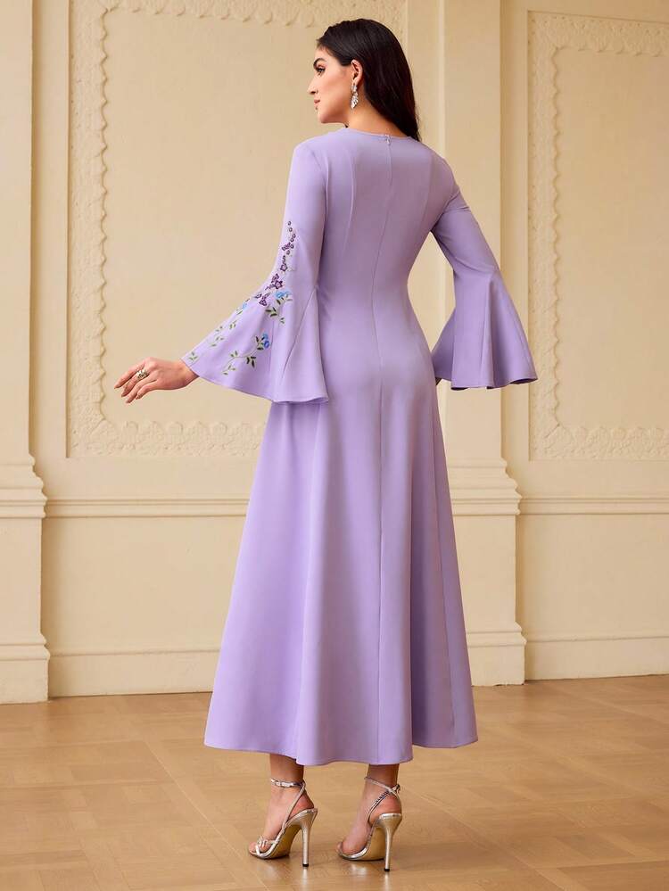 ZEYLAH Women's Elegant Floral Dress - Purple - View 3