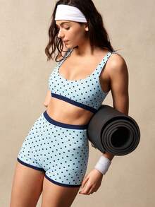 VARSIVA Bộ đồ thể thao nữ họa tiết chấm bi gồm áo hai dây và quần short. - Nhiều màu - Xem 4