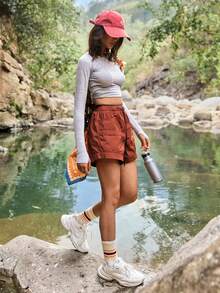 WanderVale 锈红色抽绳松紧腰女士户外短裤 - 彩色 - 查看 7