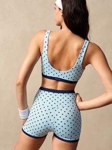 VARSIVA Bộ đồ thể thao nữ họa tiết chấm bi gồm áo hai dây và quần short. - Nhiều màu - Xem 6