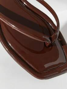 SHUZIA 女士舒适经典人字平底凉鞋 - 巧克力棕 - 查看 6