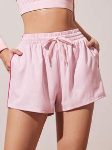 CourtClass Quần short thể thao dáng rộng, cạp chun, có dây rút. - Hồng - Xem 4