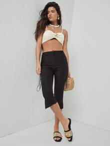 SHUZIA Women Braided Comfort Chic Everyday Beach Vacation PU Raffia Flat Sandals - Black - View 8