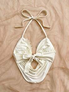 Soleia 春夏新款休闲度假西部海滩婚礼宾客着装毕业早午餐女装，圣帕特里克节春假复活节音乐节优雅波西米亚热带性感露背亮片派对情人节吊带金属装饰修身闪亮上衣，夏季女装 - 白色 - 查看 2