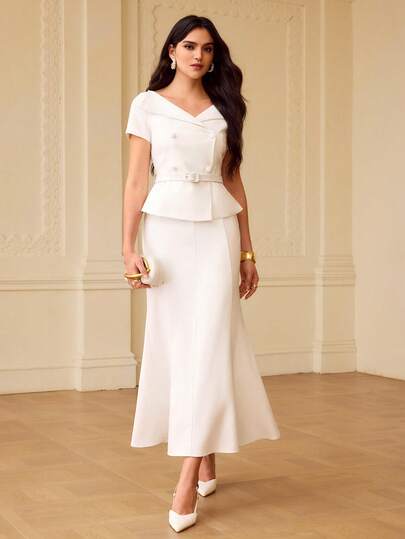 ZEYLAH Damen eleganter dekorativer Taillengürtel Jacke