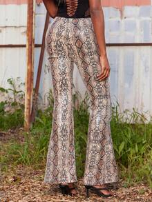 NYA SZN 蛇纹高腰喇叭裤 - 彩色 - 查看 2