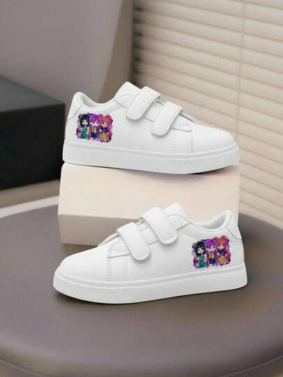 1 par de zapatillas casuales blancas de moda, ideales para la escuela y actividades al aire libre - Diseño unisex, sin cordones, flexibles y cómodas