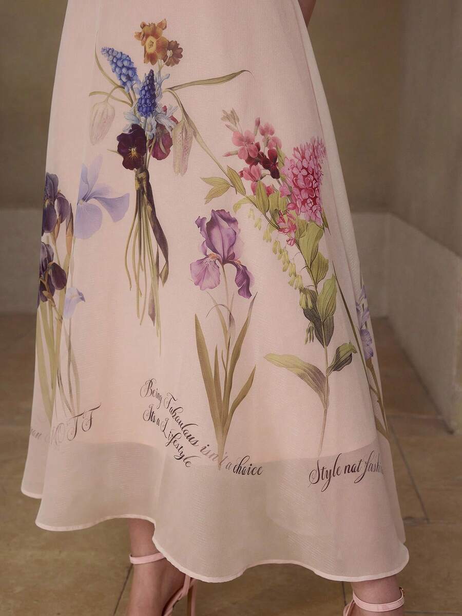 MOTF PREMIUM 女士优雅印花中长连衣裙，春夏款 - 彩色 - 查看 2