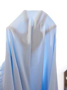 SHEIN Áo ngủ dài tay dáng rộng kiểu cung đình cổ chữ V phối ren thêu họa tiết cho nữ - Màu xanh nhạt - Xem 6