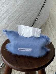 1pc Solid Color Feather Cloth Tissue Bag Home Drawn Paper Tissue Box - Bedhead Storage, Hanging Bag, Hanging Decoration, Tissue Pack, High Quality Non Shedding, Desktop Decoration,Home Decor - Multicolor - View 11
