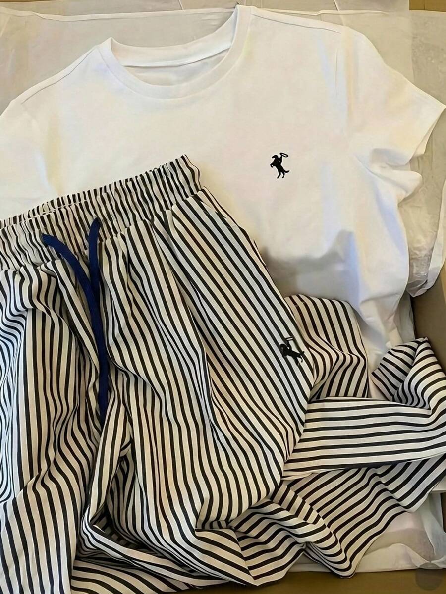 Conjunto Navy Urban Rayas Verano - Blanco - Ver 1