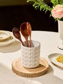 Cirelle Retro Ceramic Canister With Embossed Design - Decorative Multi-Use - Multicolor - View 2