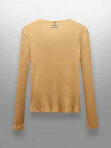 NEON BLANC 男士街头时尚针织圆领字母印花长袖T恤 - 黃色 - 查看 2