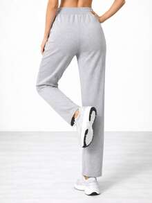 Nes Sport Straight Cut Ladies Sport Joggers - 淺灰色 - 查看 2