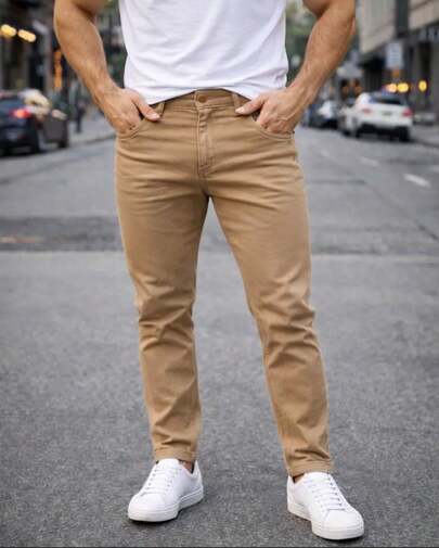 Pantalón de Gabardina para Caballero Slim Fit