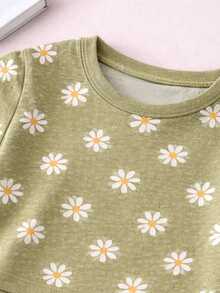 Conjunto de Playeras cortas informales con estampado de dibujos  florales para niñas preadolescentes, apropiadas para cualquier ocasión. Camiseta con cuello redondo tipo crop top. Hombliguera para preadolecentes estilo casual. - Multicolor - Ver 6