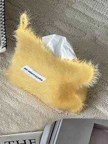 1pc Solid Color Feather Cloth Tissue Bag Home Drawn Paper Tissue Box - Bedhead Storage, Hanging Bag, Hanging Decoration, Tissue Pack, High Quality Non Shedding, Desktop Decoration,Home Decor - Multicolor - View 10