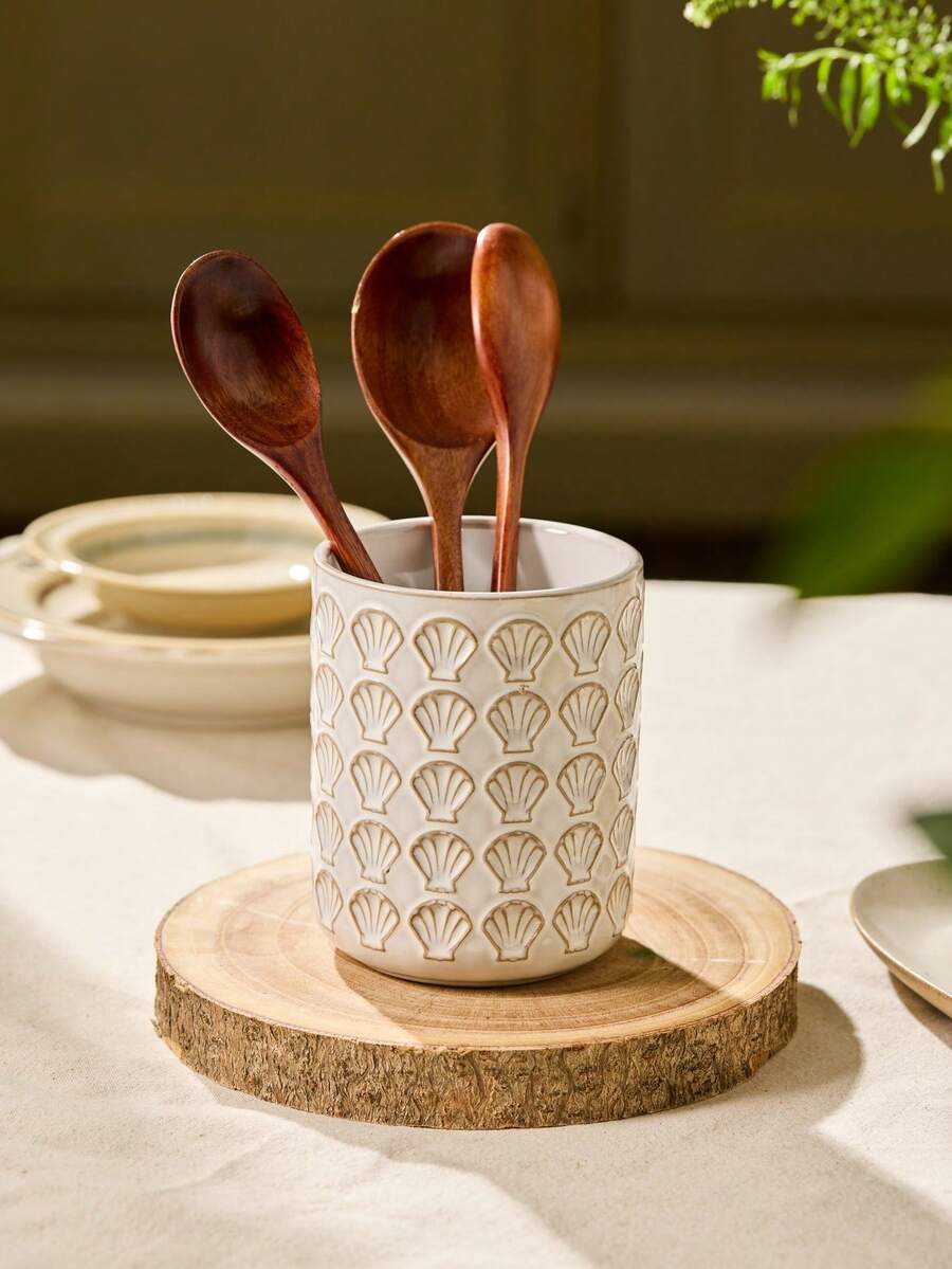 Cirelle Retro Ceramic Canister With Embossed Design - Decorative Multi-Use - Multicolor - View 1