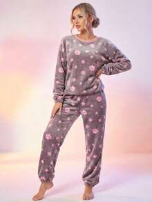 Ladies Pajamas - Super Soft Plush - Hot Pink - View 1
