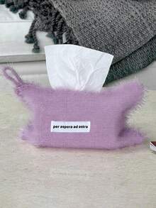 1pc Solid Color Feather Cloth Tissue Bag Home Drawn Paper Tissue Box - Bedhead Storage, Hanging Bag, Hanging Decoration, Tissue Pack, High Quality Non Shedding, Desktop Decoration,Home Decor - Multicolor - View 12
