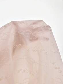 SHEIN Áo ngủ dài màu trắng dành cho nữ, có viền ren xếp nếp, cổ chữ V và thêu hoa theo phong cách cung đình. - trắng - Xem 7