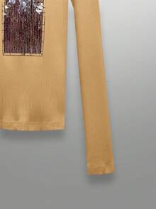 NEON BLANC 男士街头时尚针织圆领字母印花长袖T恤 - 黃色 - 查看 6